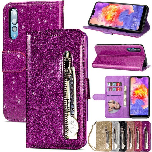 Glitter leather flip case - glitter, for